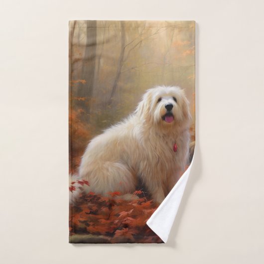 Coton De Tulear im Herbst Leaves Fall Inspiriert Badhandtuch Set (Handtuch)