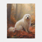 Coton De Tulear im Herbst Leaves Fall Inspiriert Fleecedecke (Vorderseite)