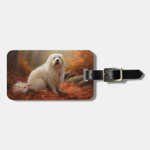 Coton De Tulear im Herbst Leaves Fall Inspiriert Gepäckanhänger