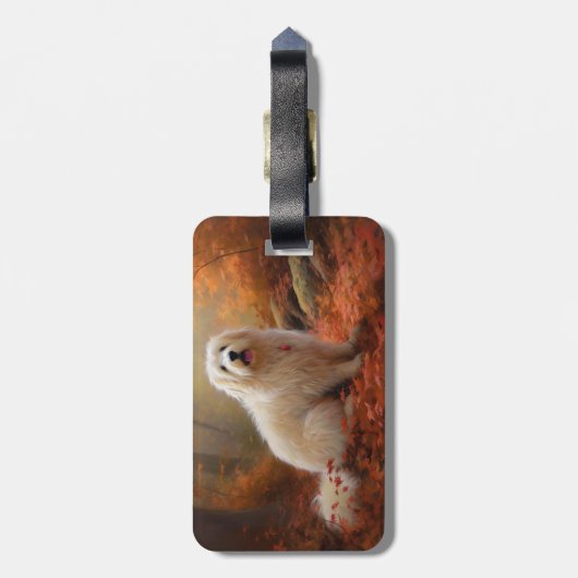 Coton De Tulear im Herbst Leaves Fall Inspiriert Gepäckanhänger (Rückseite vertikal)