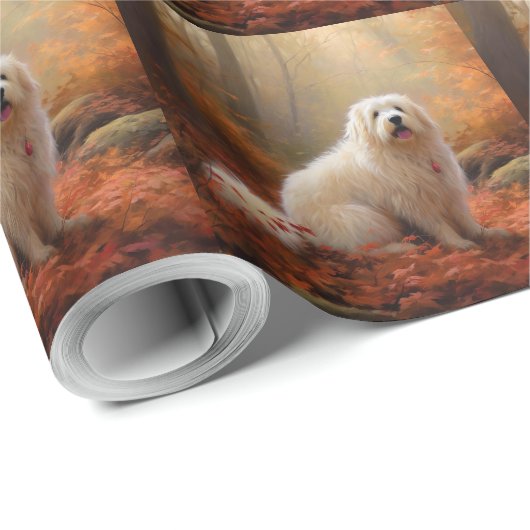 Coton De Tulear im Herbst Leaves Fall Inspiriert Geschenkpapier (Rolleneckpunkt)