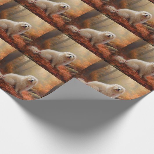 Coton De Tulear im Herbst Leaves Fall Inspiriert Geschenkpapier (Ecke)