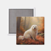 Coton De Tulear im Herbst Leaves Fall Inspiriert Magnet (Vorderseite/Rückseite)