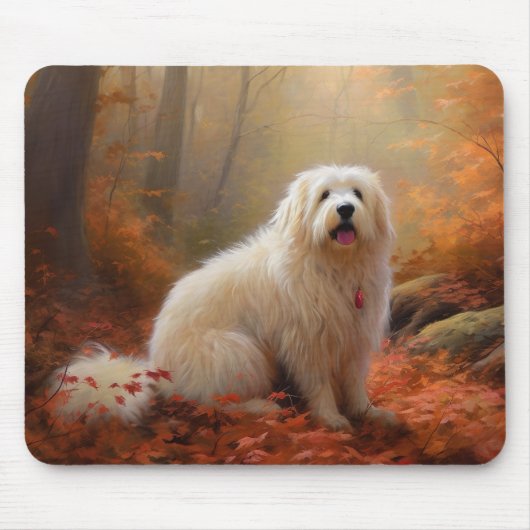 Coton De Tulear im Herbst Leaves Fall Inspiriert Mousepad (Vorne)