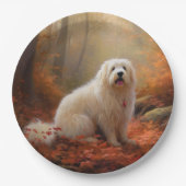 Coton De Tulear im Herbst Leaves Fall Inspiriert Pappteller (Vorderseite)