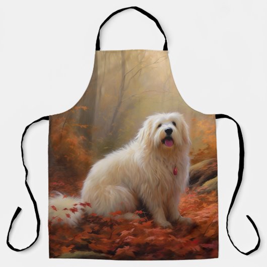 Coton De Tulear im Herbst Leaves Fall Inspiriert Schürze (Vorderseite)