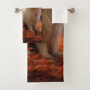 Coton De Tulear im Herbstlaub Fall Inspiriert Badhandtuch Set