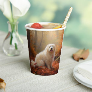 Coton De Tulear im Herbstlaubfall Inspiriert Pappbecher