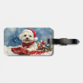 Coton De Tulear in Sledge Let it Snow Christmas Gepäckanhänger (Rückseite horizontal)