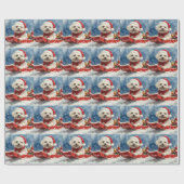 Coton De Tulear in Sledge Let it Snow Christmas Geschenkpapier (Flach)