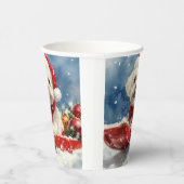 Coton De Tulear in Sledge Let it Snow Christmas Pappbecher (Rechts)