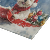 Coton De Tulear in Sledge Let it Snow Christmas Schneidebrett (Ecke)