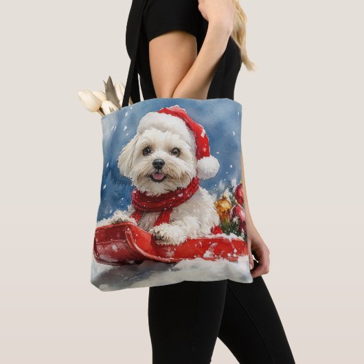 Coton De Tulear in Sledge Let it Snow Christmas Tasche (Von Nahem)