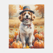 Coton De Tulear lässt im Herbst Erntedank Kunst Fleecedecke (Vorderseite)