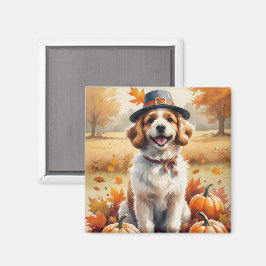 Coton De Tulear lässt im Herbst Erntedank Kunst Magnet