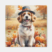 Coton De Tulear lässt im Herbst Erntedank Kunst Magnet (Vorne)
