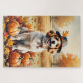 Coton De Tulear lässt im Herbst Erntedank Kunst Puzzle (Horizontal)