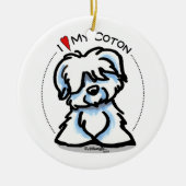Coton de Tulear Lover Keramik Ornament (Vorne)