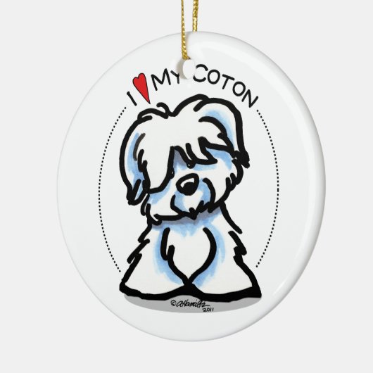 Coton de Tulear Lover Keramik Ornament (Links)