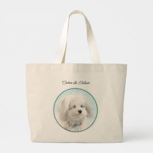 Coton de Tulear Malerei Niedlich Original Haustier Jumbo Stoffbeutel