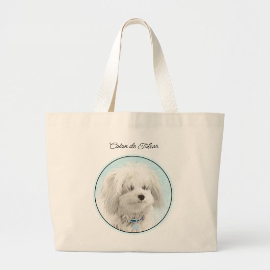 Coton de Tulear Malerei Niedlich Original Haustier Jumbo Stoffbeutel (Vorne)