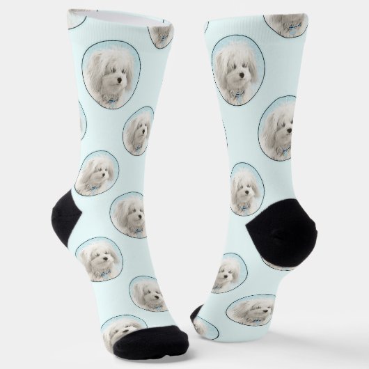 Coton de Tulear Malerei Niedlich Original Haustier Socken (Gewinkelt)