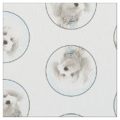 Coton de Tulear Malerei Niedlich Original Haustier Stoff (Nahaufnahme)