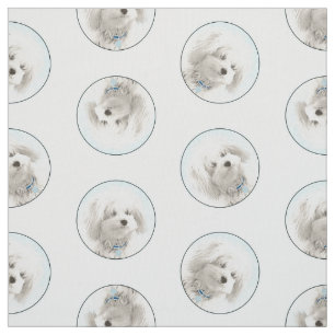 Coton de Tulear Malerei Niedlich Original Haustier Stoff