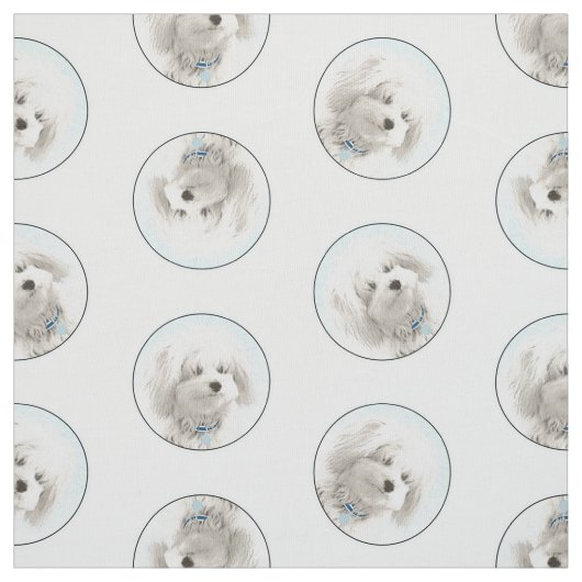 Coton de Tulear Malerei Niedlich Original Haustier Stoff (Muster)
