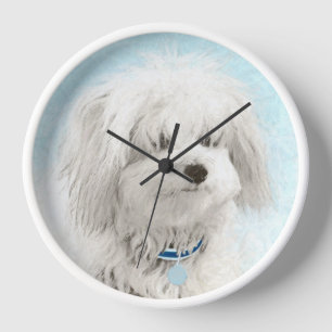 Coton de Tulear Malerei - Süße originelle Hundekun Uhr