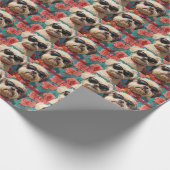 Coton de Tulear mit Herz-Rose Valentinstag Geschenkpapier (Ecke)