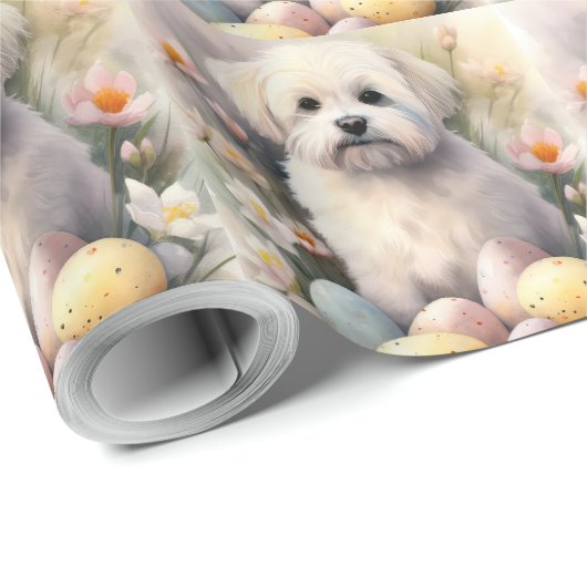 Coton De Tulear mit Ostereier Urlaub Geschenkpapier (Rolleneckpunkt)