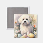 Coton De Tulear mit Ostereier Urlaub Magnet (Vorderseite/Rückseite)