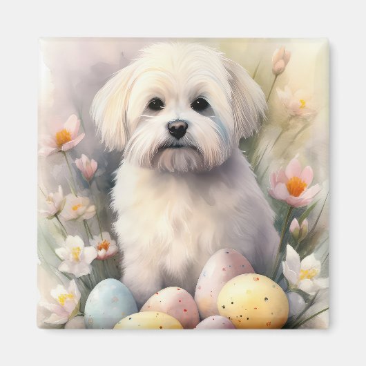 Coton De Tulear mit Ostereier Urlaub Magnet (Vorne)