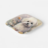 Coton De Tulear mit Ostereier Urlaub Pappteller (Gewinkelt)