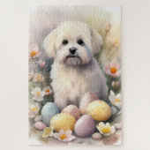 Coton De Tulear mit Ostereier Urlaub Puzzle (Vertikal)