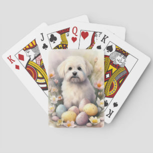 Coton De Tulear mit Ostereier Urlaub Spielkarten