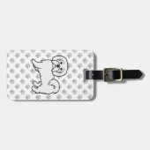 Coton de Tulear Niedlich Cartoon Dog & Custom Text Gepäckanhänger (Vorderseite horizontal)