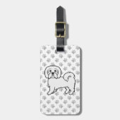 Coton de Tulear Niedlich Cartoon Dog & Custom Text Gepäckanhänger (Vorderseite vertikal)