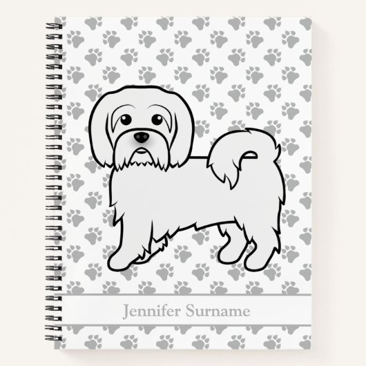 Coton de Tulear Niedlich Cartoon Dog & Custom Text Notizblock (Vorderseite)