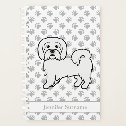 Coton de Tulear Niedlich Cartoon Dog & Custom Text Planer (Vorderseite)