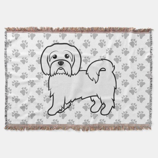 Coton de Tulear Niedlich Cartoon Dog Illustration Decke (Vorderseite)
