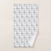 Coton de Tulear Niedlich Cartoon Dog Muster Badhandtuch Set (Handtuch)