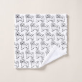 Coton de Tulear Niedlich Cartoon Dog Muster Badhandtuch Set (Waschlappen)