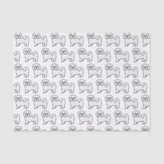 Coton de Tulear Niedlich Cartoon Dog Muster Seidenpapier (Vorderseite)