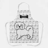 Coton de Tulear Niedlich Cartoon Dog & Name Schürze (Vorderseite)