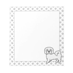 Coton de Tulear Niedlicher Cartoon Hund und Paws Notizblock
