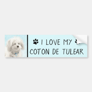 Coton de Tulear Painting - Niedliche Original Dog  Autoaufkleber