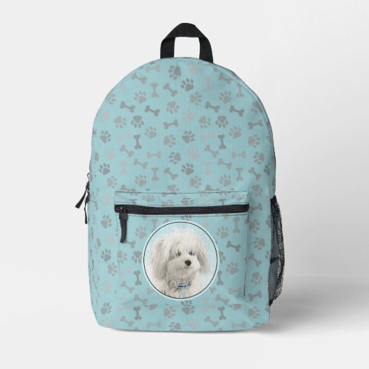 Coton de Tulear Painting - Niedliche Original Dog Bedruckter Rucksack (Vorderseite)