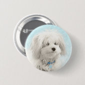 Coton de Tulear Painting - Niedliche Original Dog  Button (Vorne & Hinten)